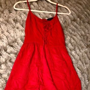 Red Flowy Midi Dress from Forever21 in Small